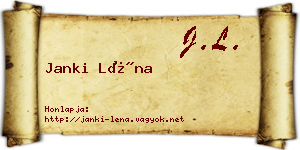Janki Léna névjegykártya